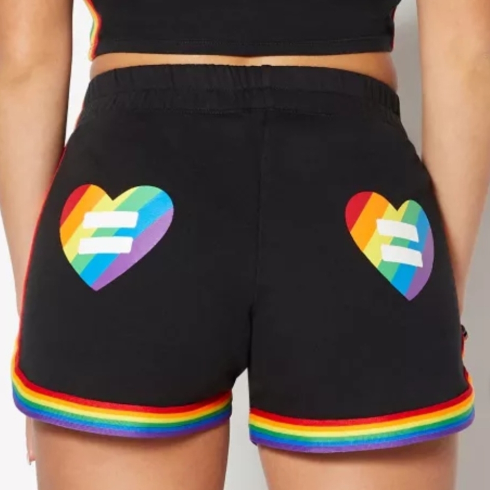 Equality Pride Rainbow Shorts Adult Small Varsity Style